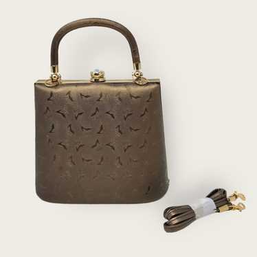 Vintage Shoe 'Lady' Embossed Bronze Crossbody or … - image 1