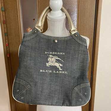 BURBERRY BLUE LABEL tote bag grey denim.