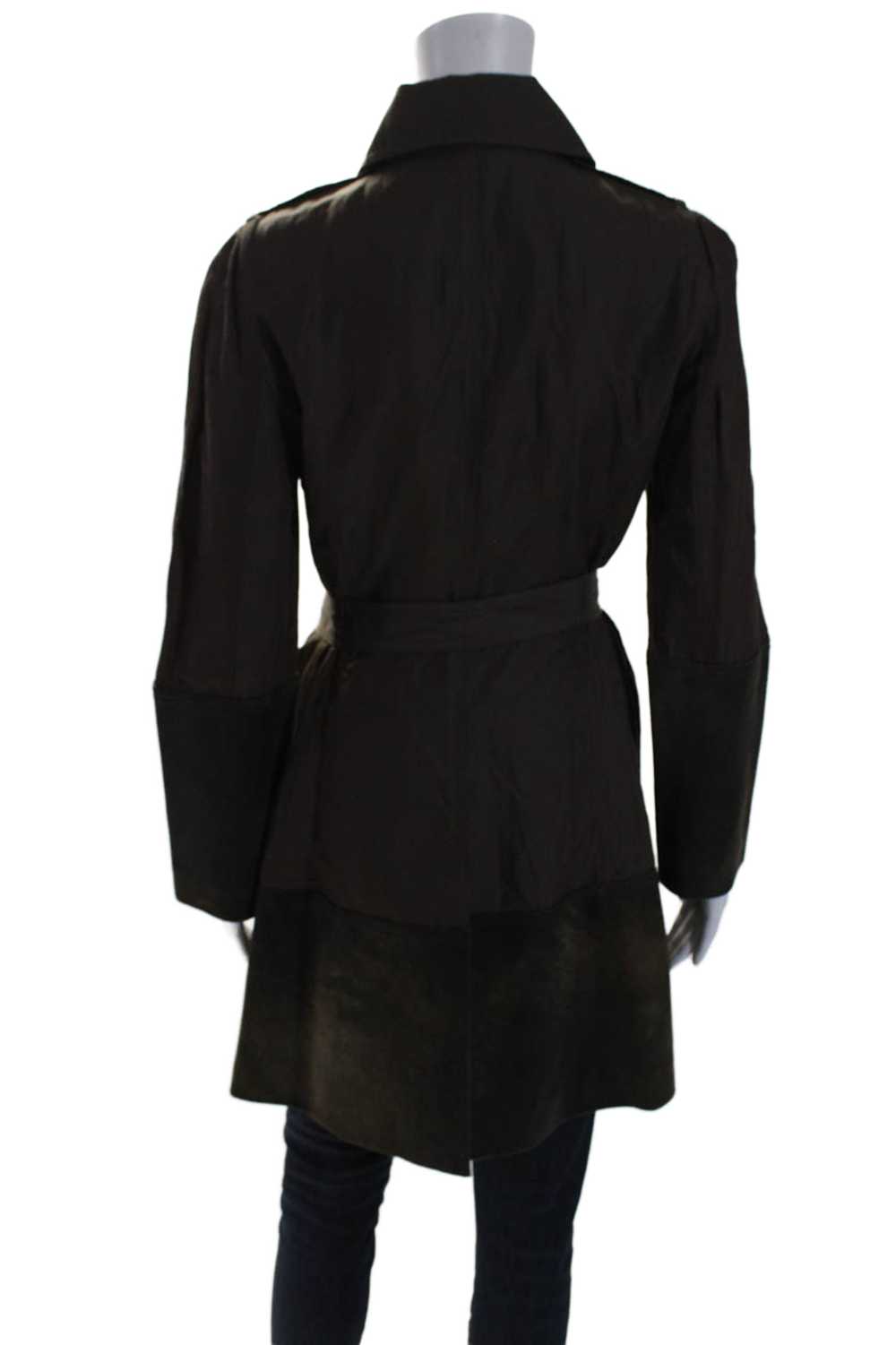 Elaine Kim Womens Brown Collar Belt Long Sleeve T… - image 3