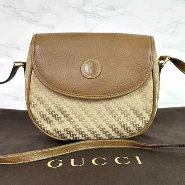 GUCCI Shoulder Bag GG Pattern Brown Beige Leather - image 1