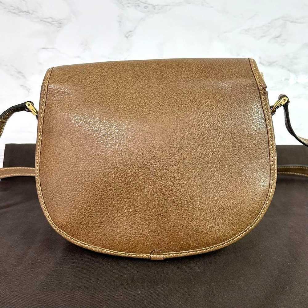 GUCCI Shoulder Bag GG Pattern Brown Beige Leather - image 2