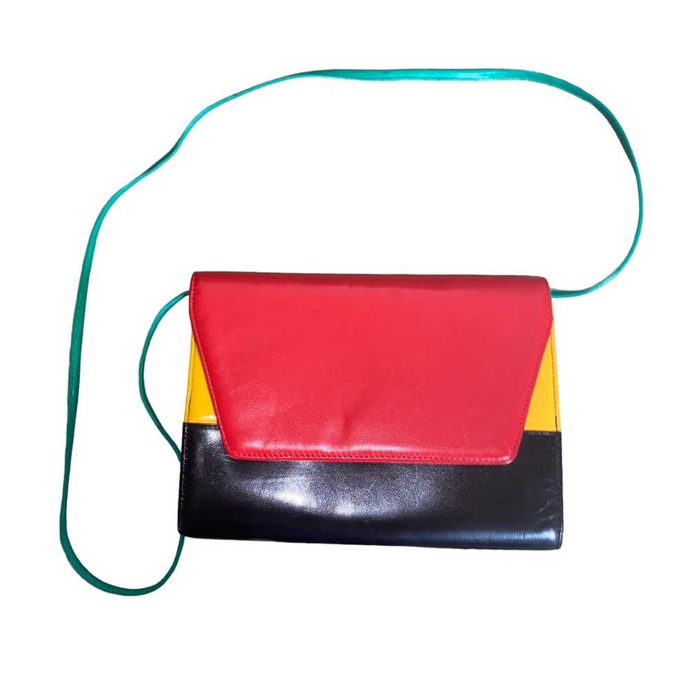 Multicolor Colorblock Envelope Crossbody Bag in R… - image 1