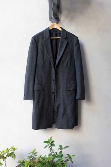 Blk Dnm Blk Dnm Grey Wool Overcoat