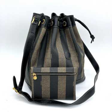 【FENDI】Shoulder Bag Pecan Pattern Drawstring Type 