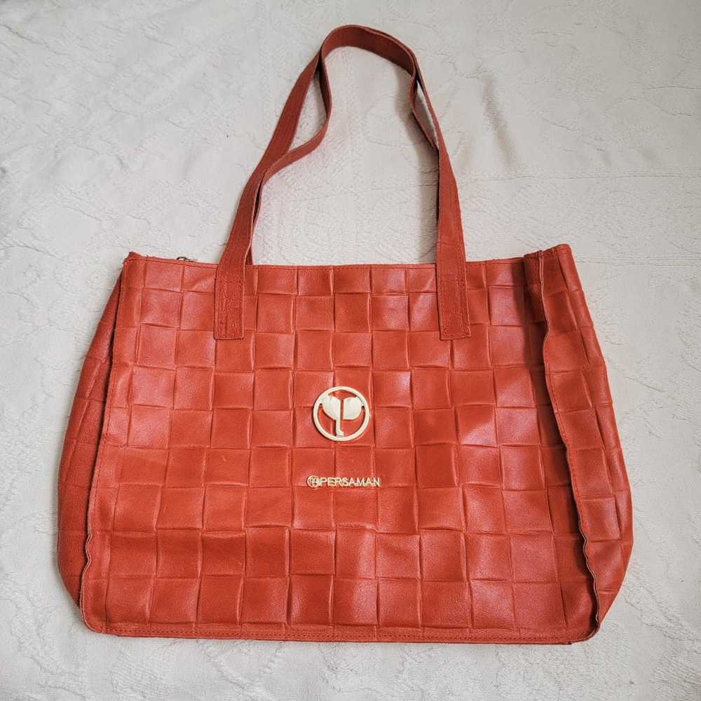 Persaman New York Emilia Woven Leather Tote Shoul… - image 2