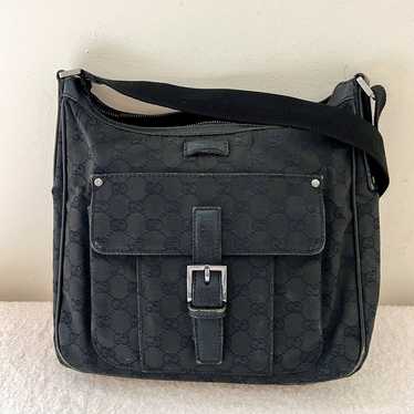 GUCCI GG Black Canvas Crossbody Bag