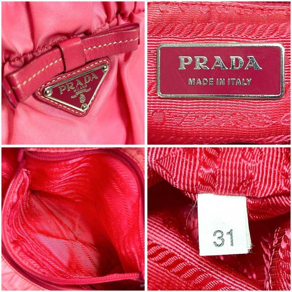 Prada 2way handbag, shoulder bag, pink, nylon, le… - image 8