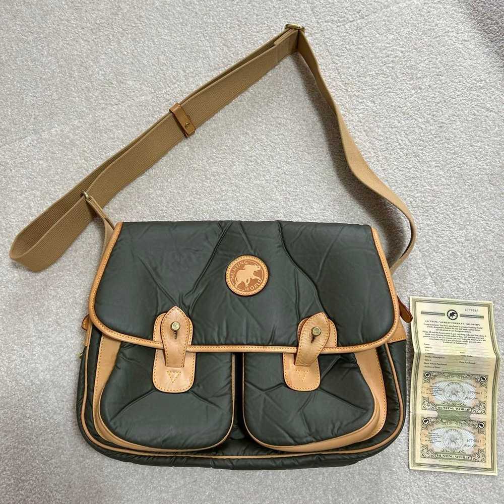 Hunting World Shoulder Bag Green Nylon/Leather - image 1