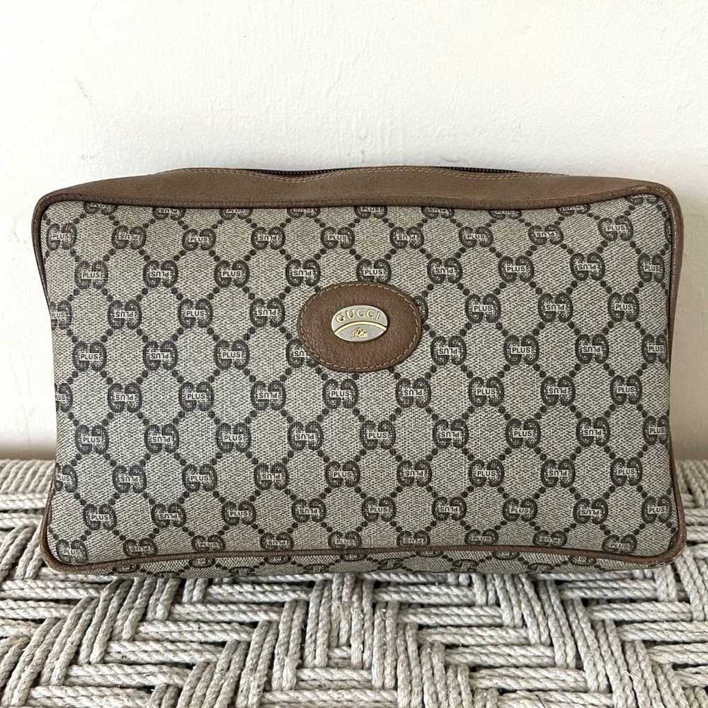 GUCCI GG Plus Monogram Large Leather and Canvas C… - image 1