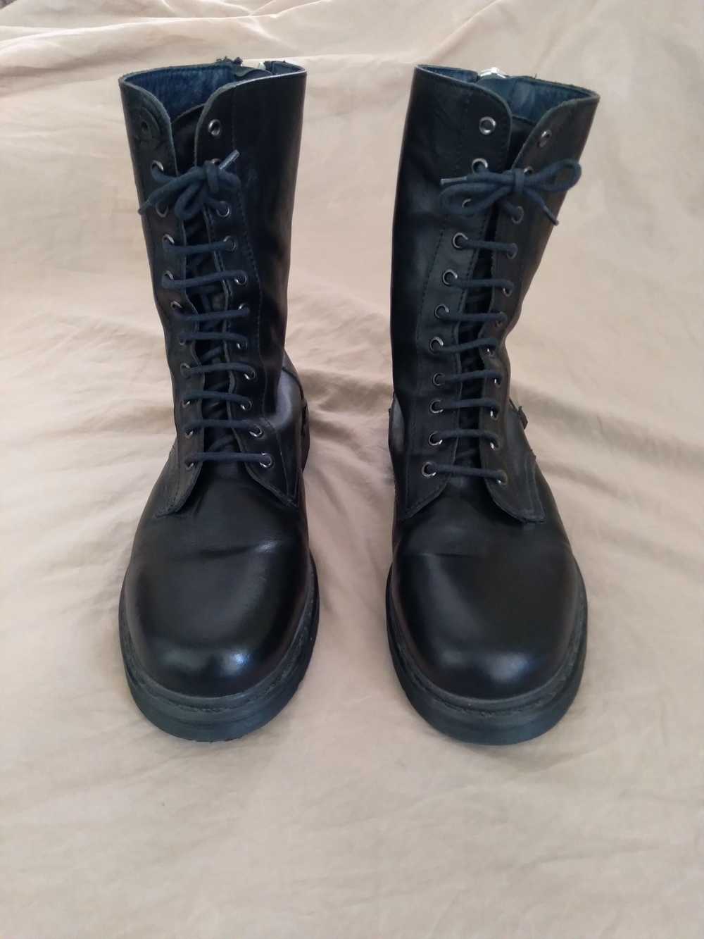 Diesel Black Gold Combat Boots Leather Black Ital… - image 2