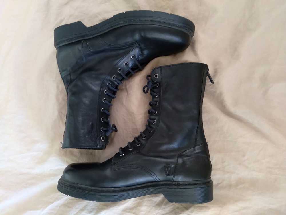 Diesel Black Gold Combat Boots Leather Black Ital… - image 4