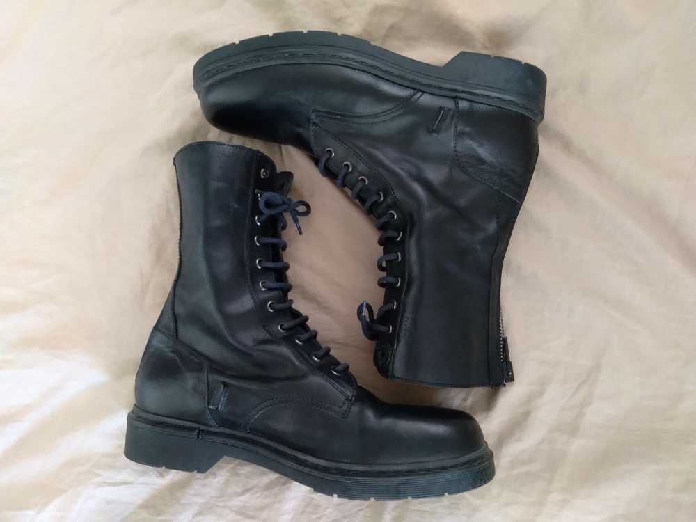 Diesel Black Gold Combat Boots Leather Black Ital… - image 5