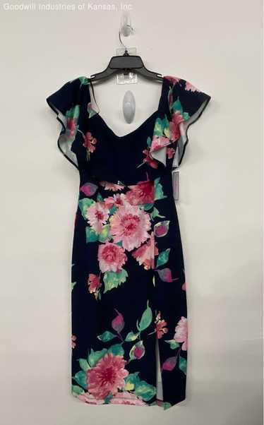 Premier Amour Navy Floral Dress - Size 12