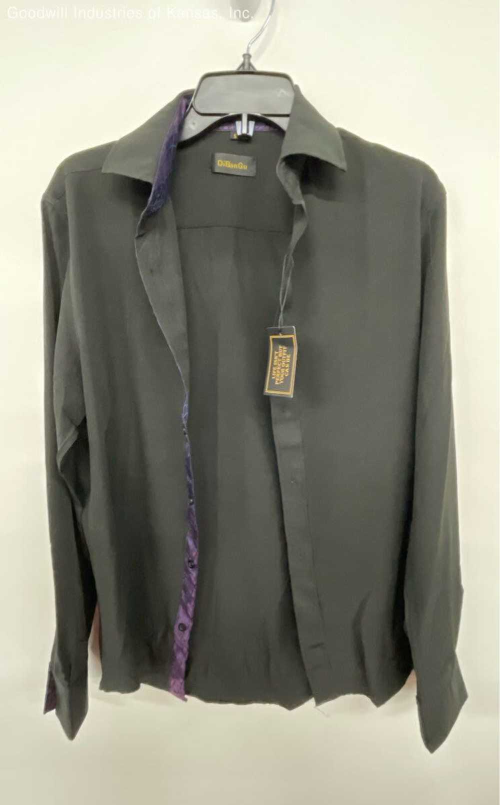 DiBanGu Black/Purple Button Up Long Sleeve - Size… - image 4