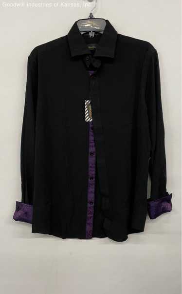 DiBanGu Black/Purple Button Up Long Sleeve - Size 