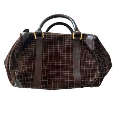 Susan Gail Handbag Boston Bag Checkered Plaid Brow