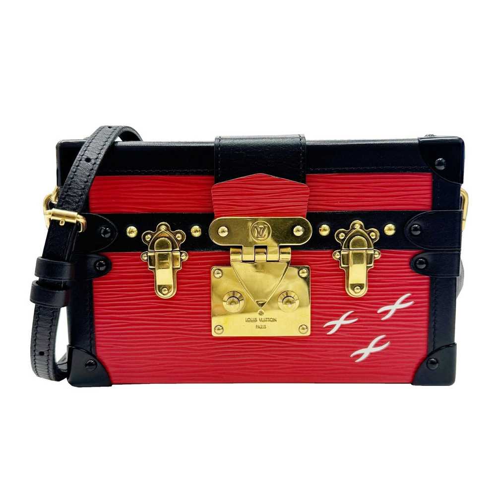 Louis Vuitton Petite Malle Red Leather Shoulder B… - image 1