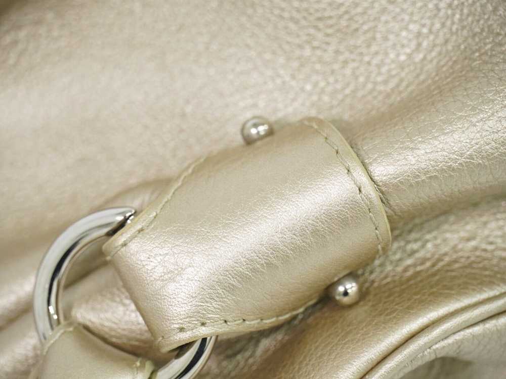 Salvatore Ferragamo Gancio Beige Leather Handbag … - image 11