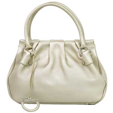 Salvatore Ferragamo Gancio Beige Leather Handbag … - image 1