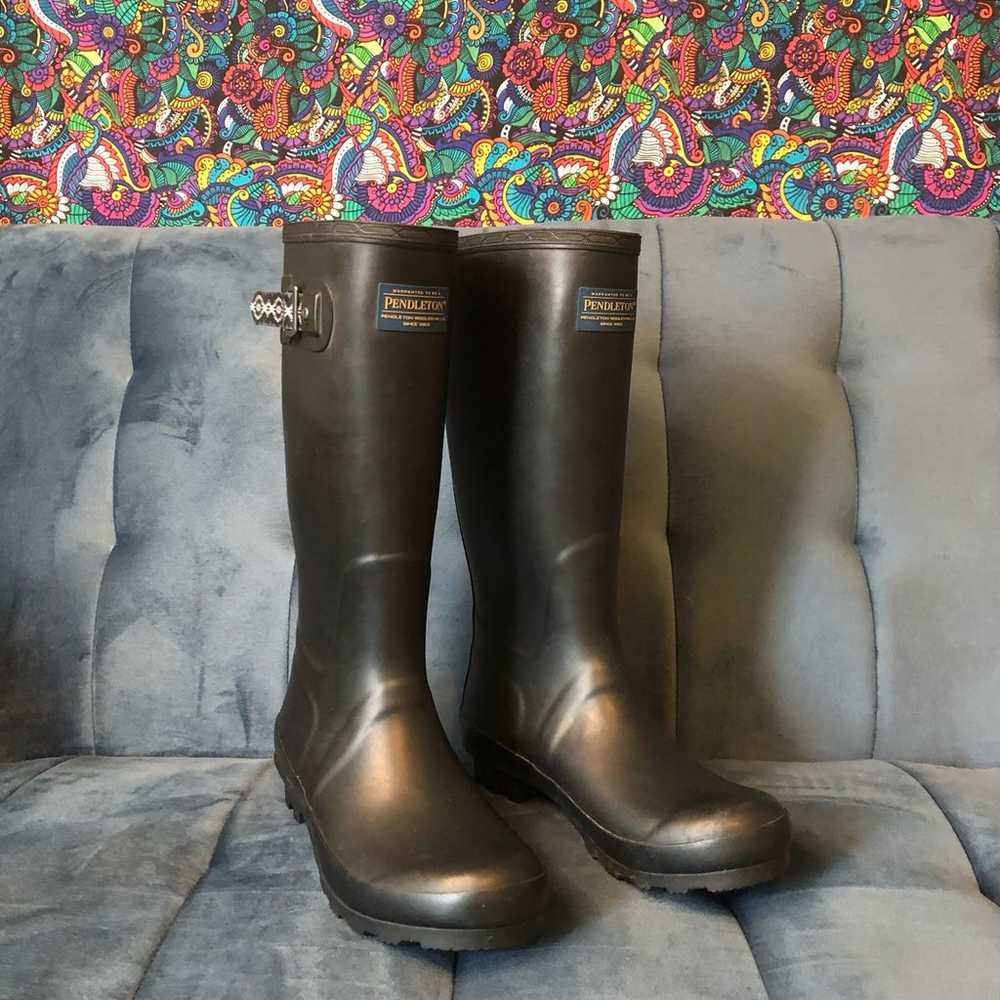 Pendleton Tall Classic Black Rubber Rainboot Wate… - image 1