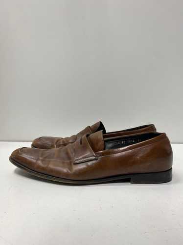 AUTHENTIC Prada Brown Leather Loafers Shoes Men Sz