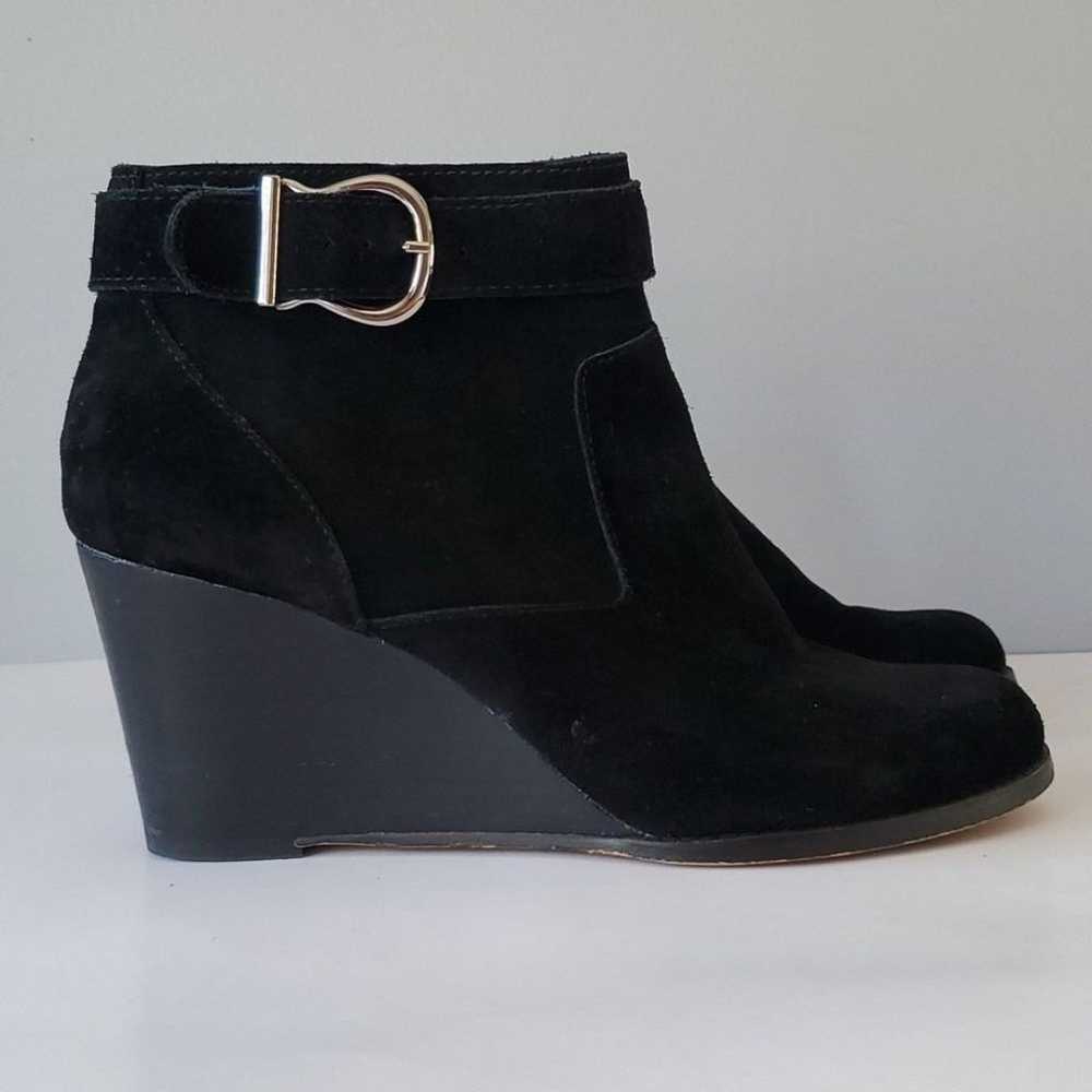 Sole Society Black Suede Peytal Wedge Booties Wom… - image 8