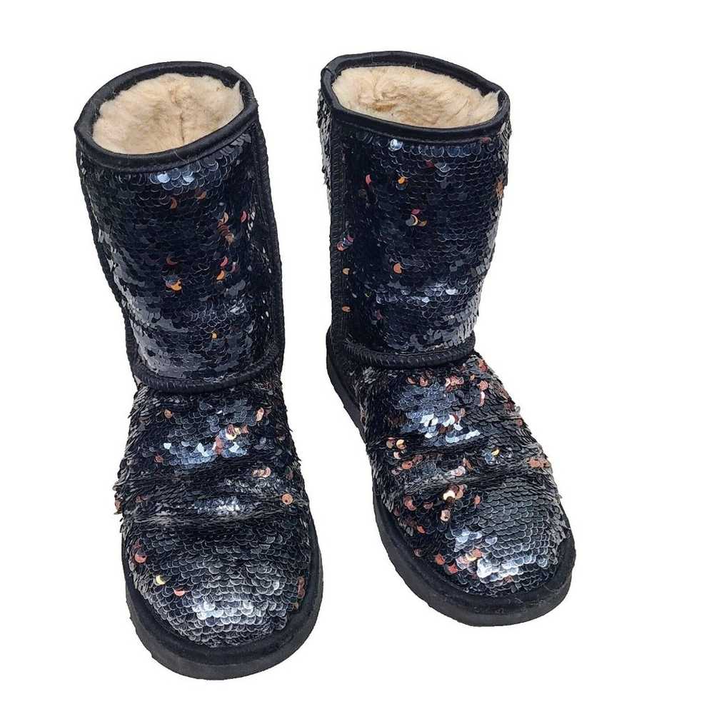 Ugg Classic Short Sequin Boots 7 Black Copper Spa… - image 2