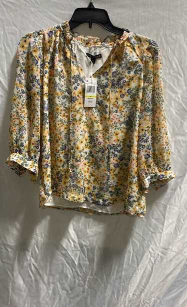 NWT Sam & Jess Womens Multicolor Floral Ruffle Tie