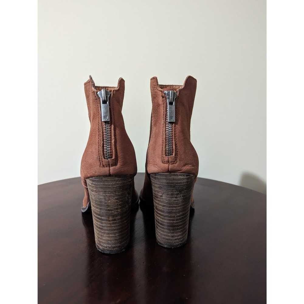 Lucky Brand Brown Leather Back Zip Booties Size 9… - image 4