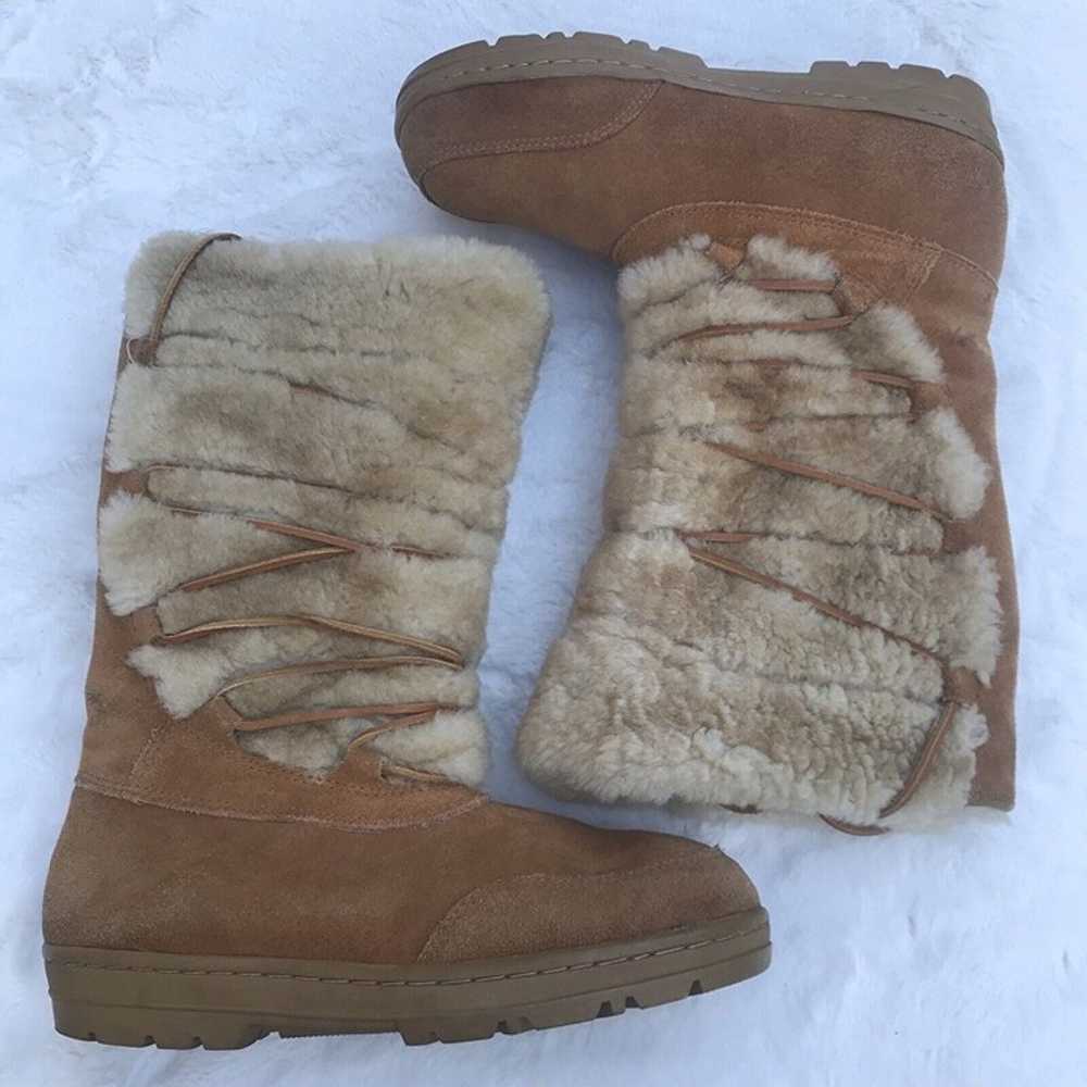 J.CREW Shearling Leather Warm Winter  Boots Sz 9 - image 1