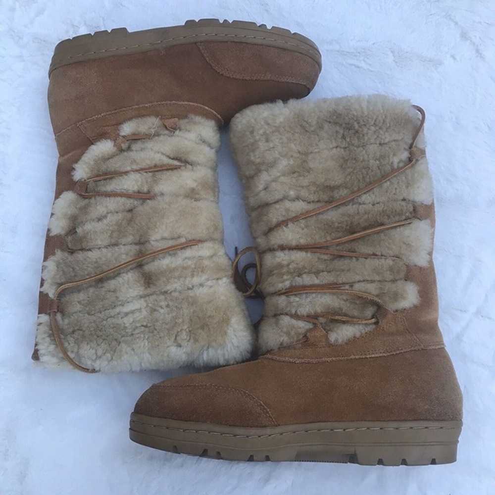 J.CREW Shearling Leather Warm Winter  Boots Sz 9 - image 3