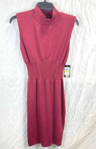 NWT Guess Womens Burgundy Mock Neck Knitted Sleev… - image 1