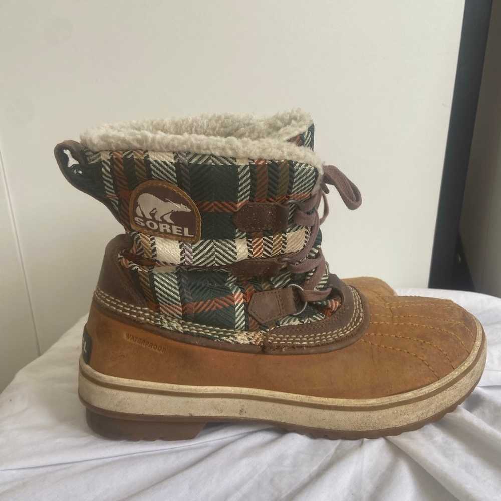 Sorel Tivoli Plaid Waterproof Winter Snow Boots S… - image 2