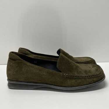 Authentic Prada Green Suede Loafers W 7.5 - image 1