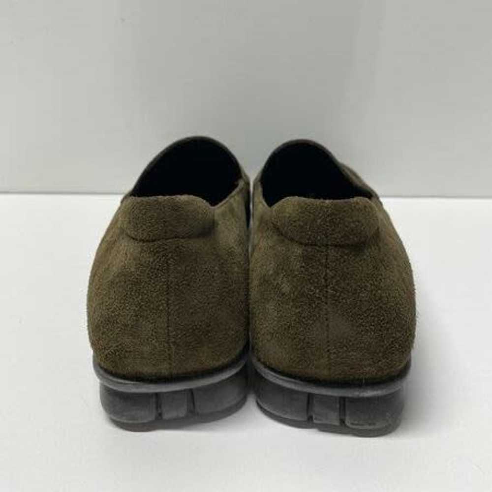 Authentic Prada Green Suede Loafers W 7.5 - image 4