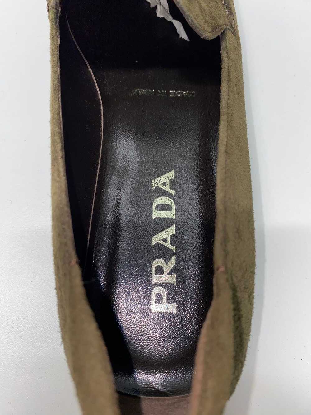 Authentic Prada Green Suede Loafers W 7.5 - image 5