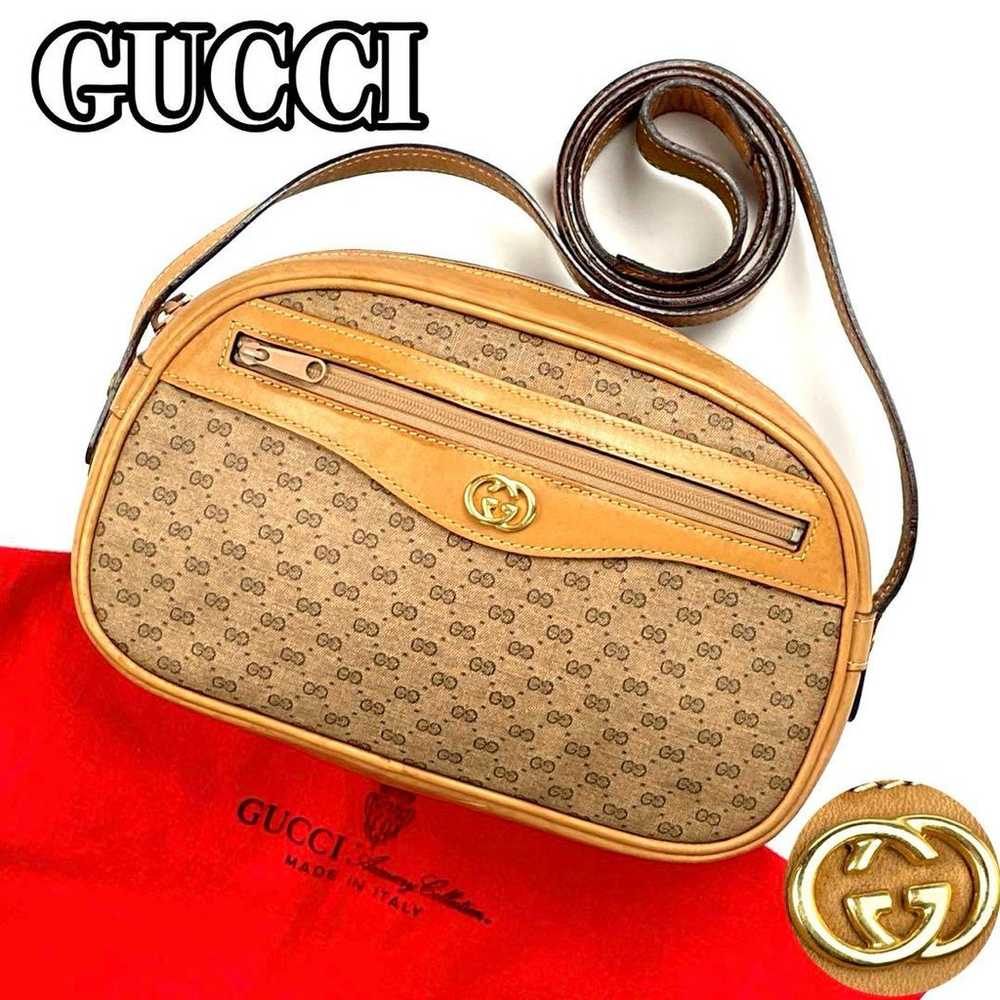 【Rare】Gucci Shoulder Bag Micro GG Gold Hardware C… - image 1