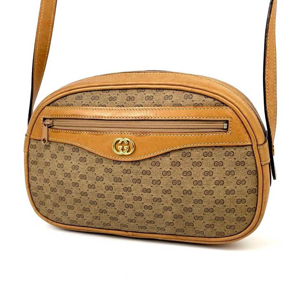 【Rare】Gucci Shoulder Bag Micro GG Gold Hardware C… - image 2