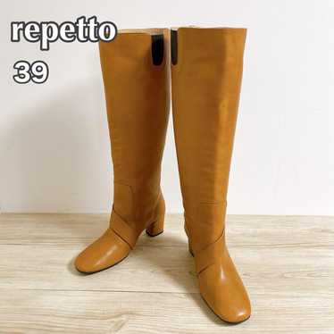 【Excellent Condition】Repetto Long Boots Camel Belt