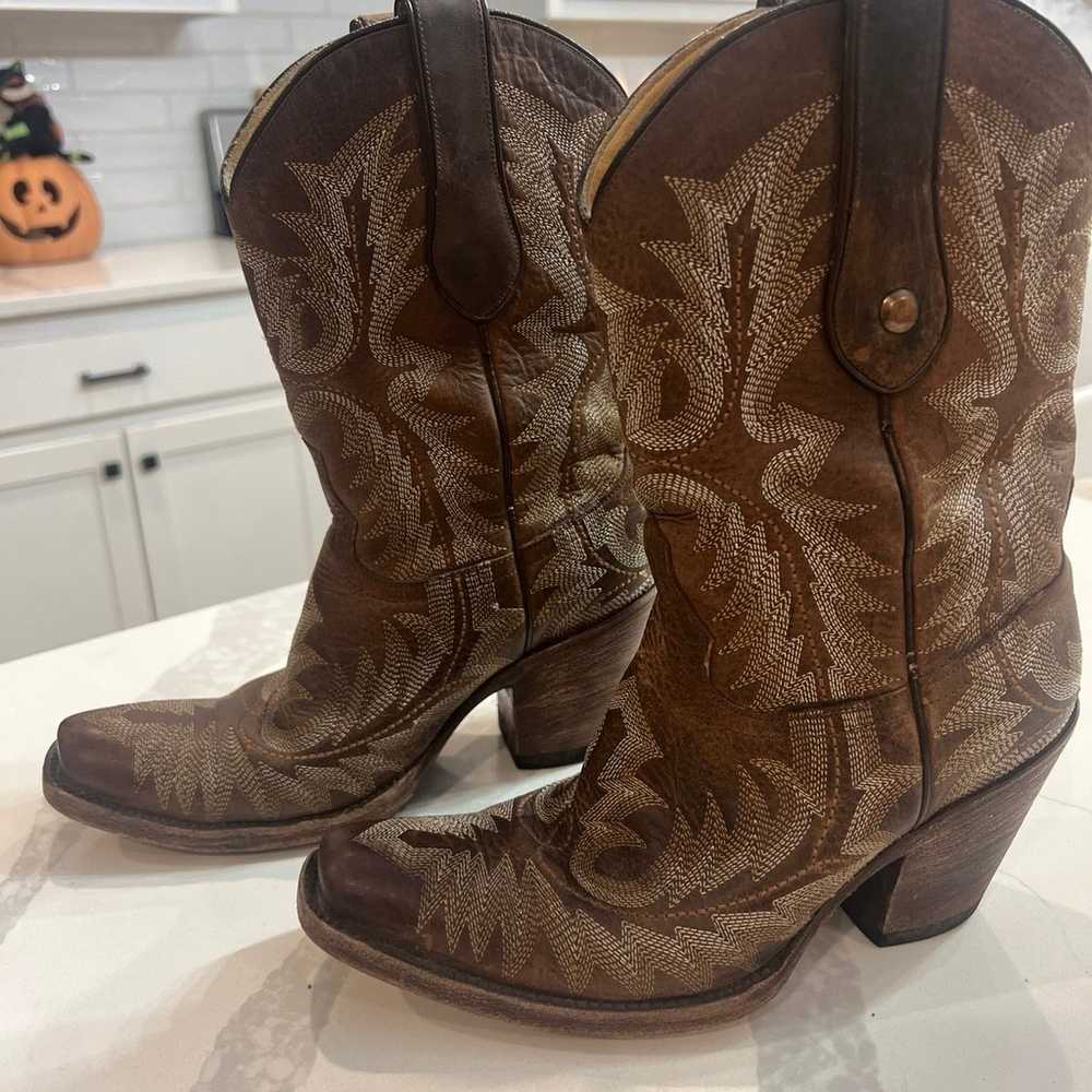 CORRAL Womens Brown Leather Western Cowboy Boots … - image 1