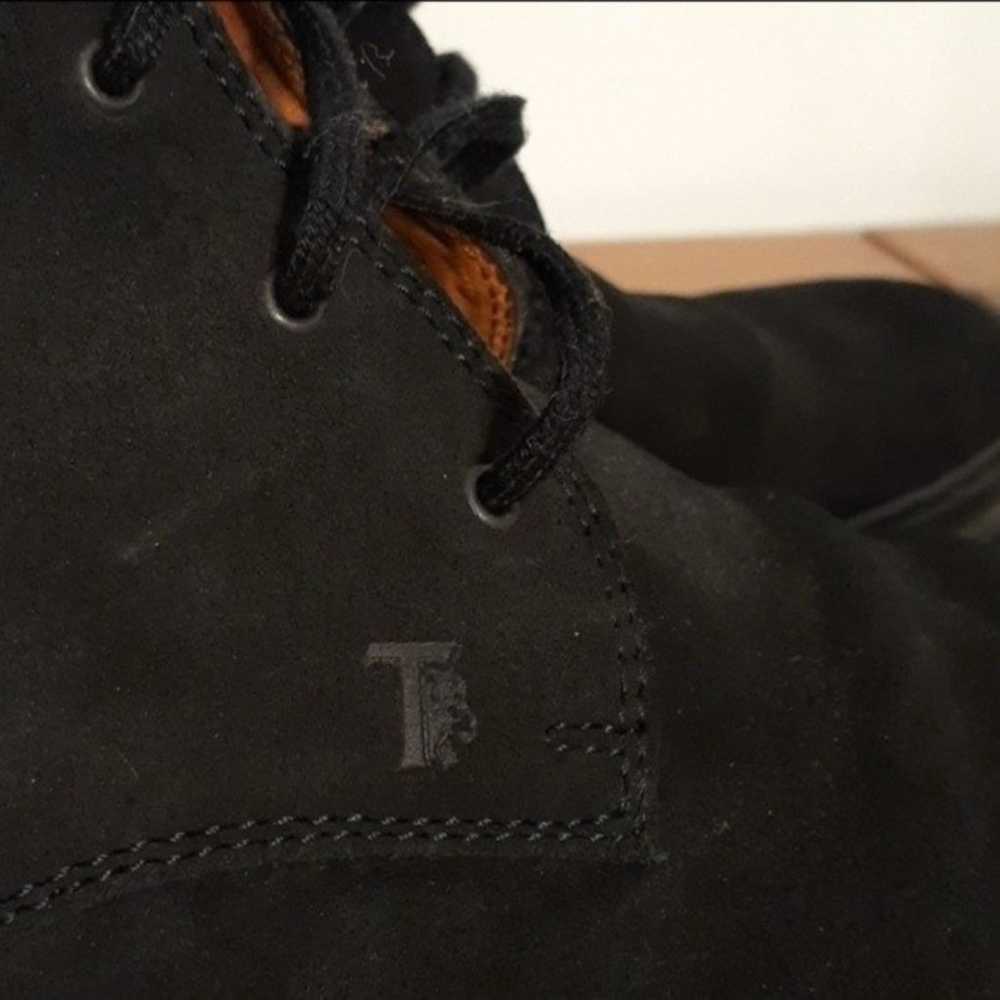 Tod's black suede leather ankle boots 7.5 - image 9