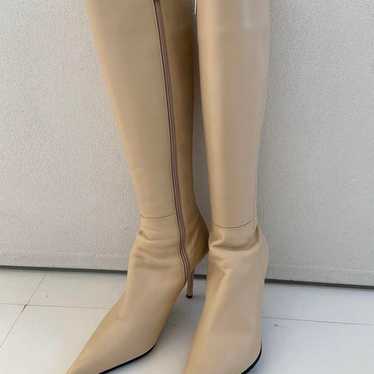 Pinky & Dianne Ivory Beige Slim Long Boots, 23 ce… - image 1