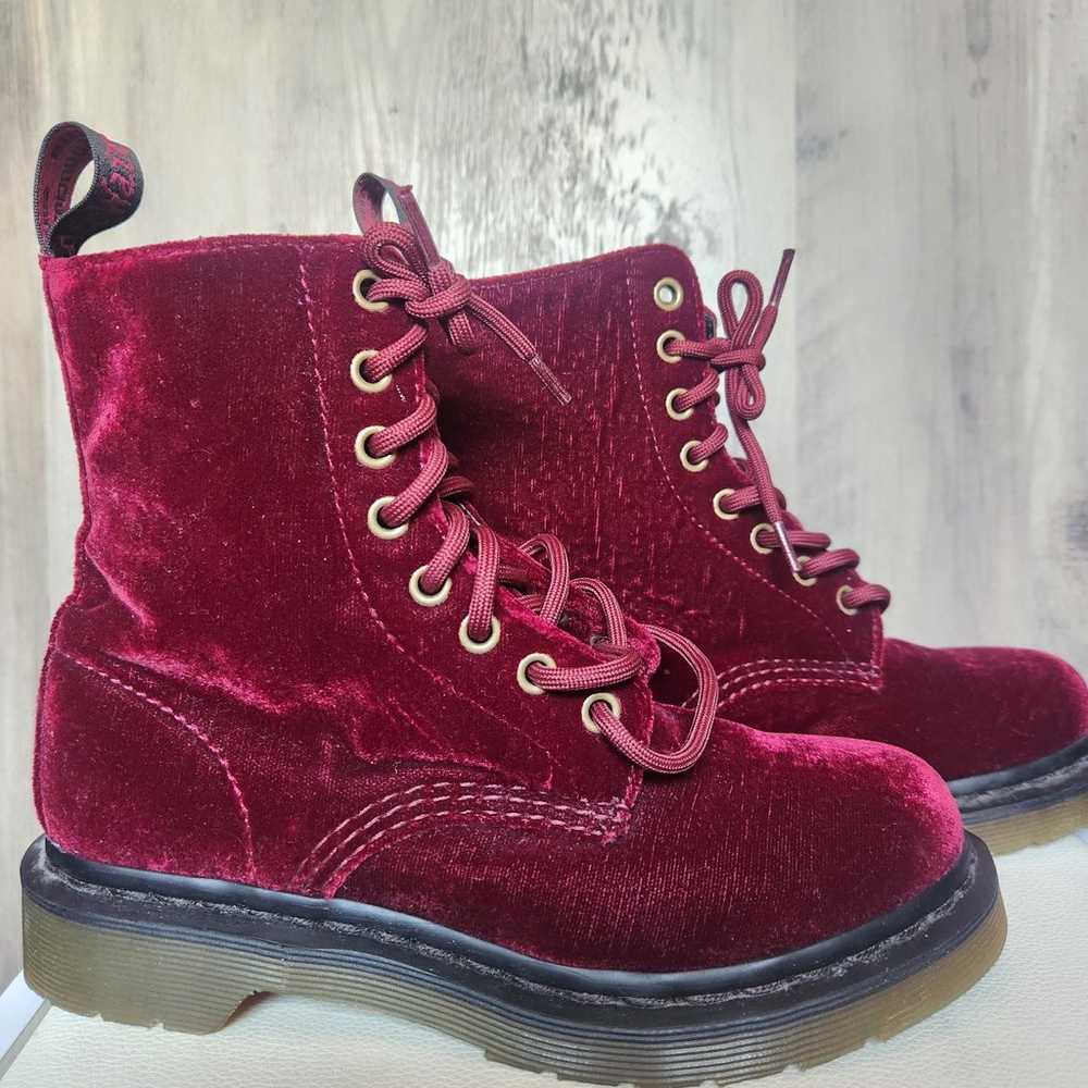 Dr. Martens Womens Page Burgundy Velvet Lace Up C… - image 2