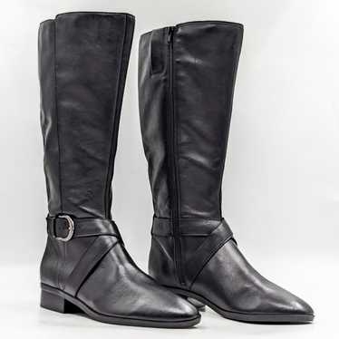 Naturalizer Women Raisa Black Leather Wide Calf Ri