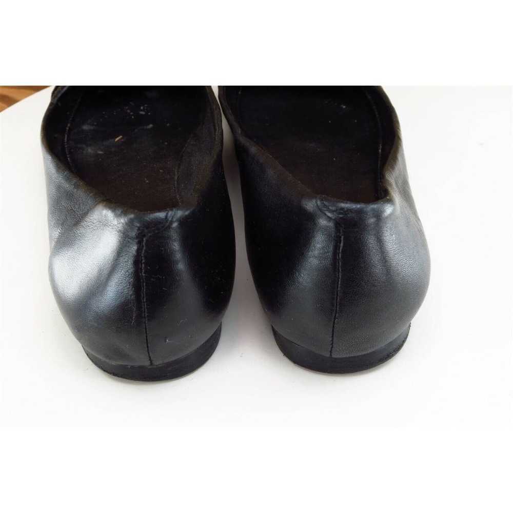 Nine West Women Sz 7.5 M Black Flat Leather Shoes - image 5