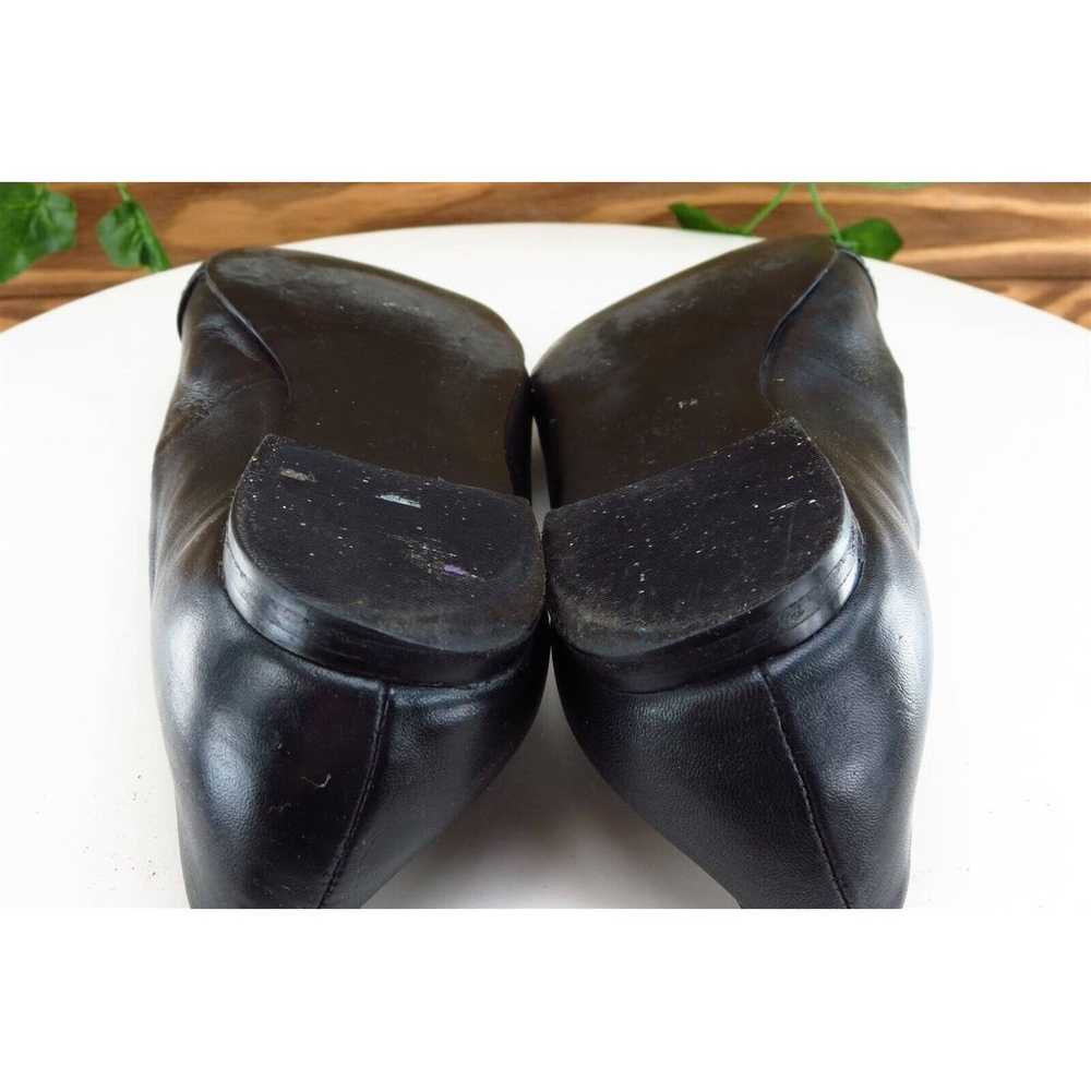 Nine West Women Sz 7.5 M Black Flat Leather Shoes - image 6