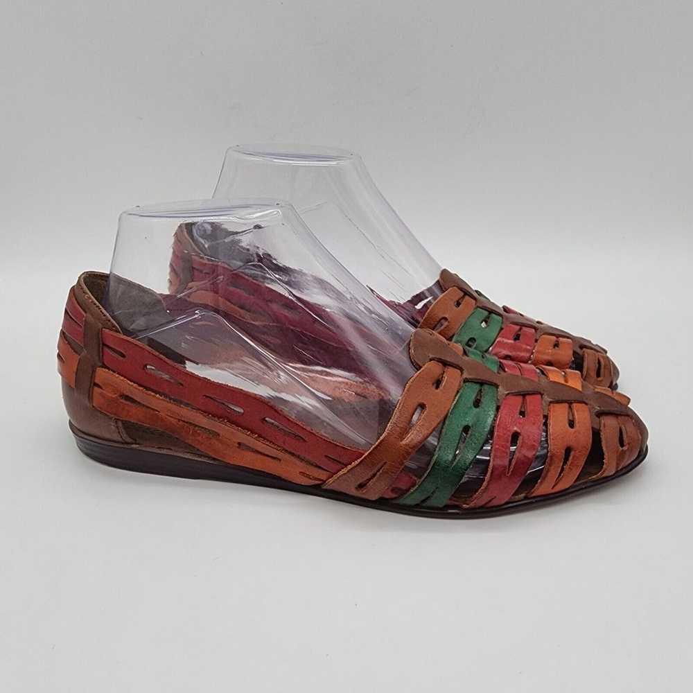 Vtg Drexlite Leather Huarache Shoes Sandals Slide… - image 1