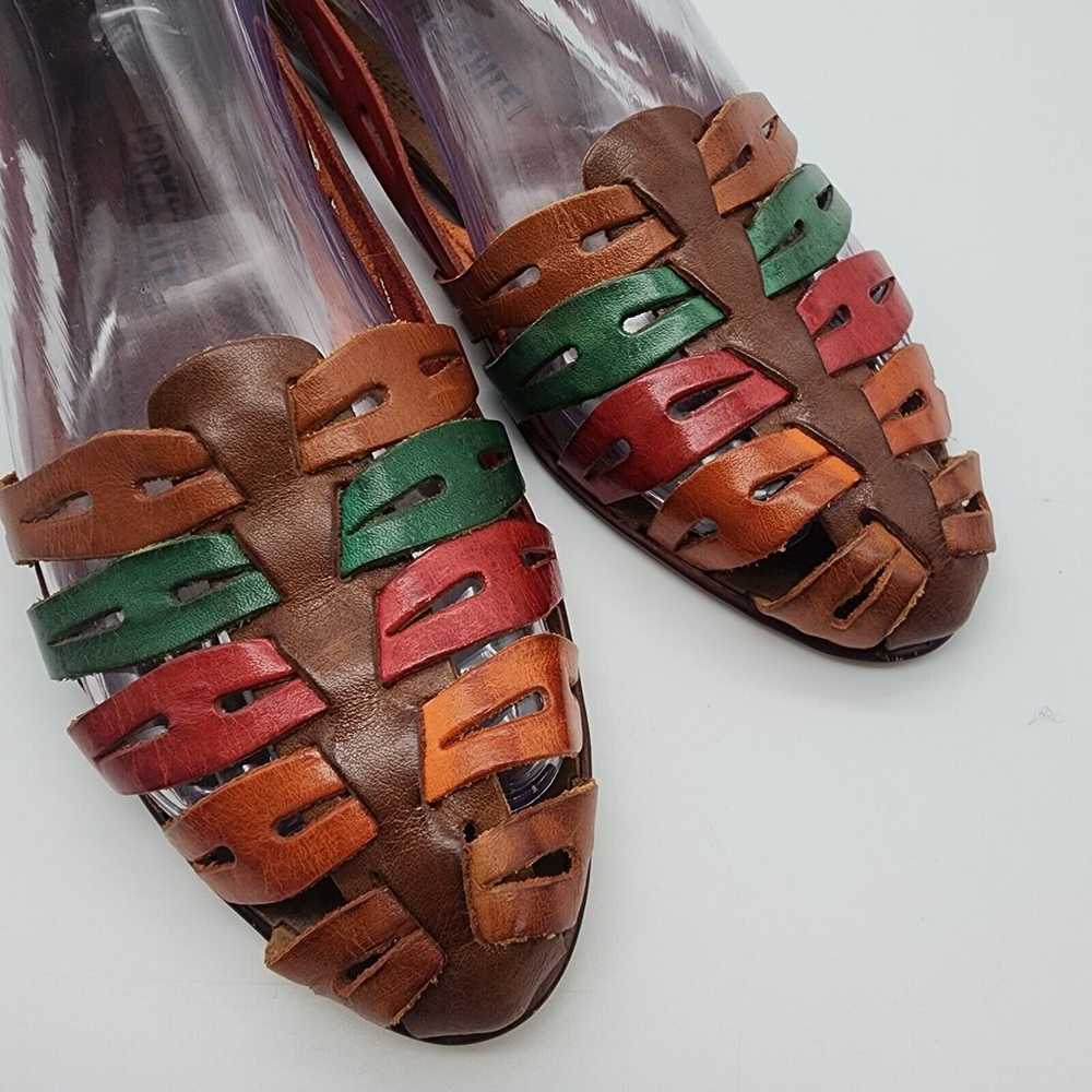 Vtg Drexlite Leather Huarache Shoes Sandals Slide… - image 5