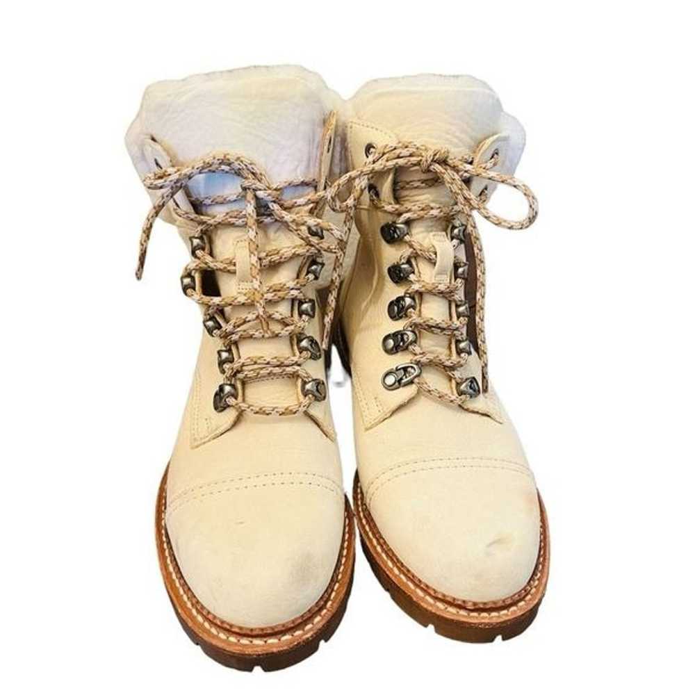 FRYE Samantha Hiker Boot Ivory Nubuck Leather She… - image 3