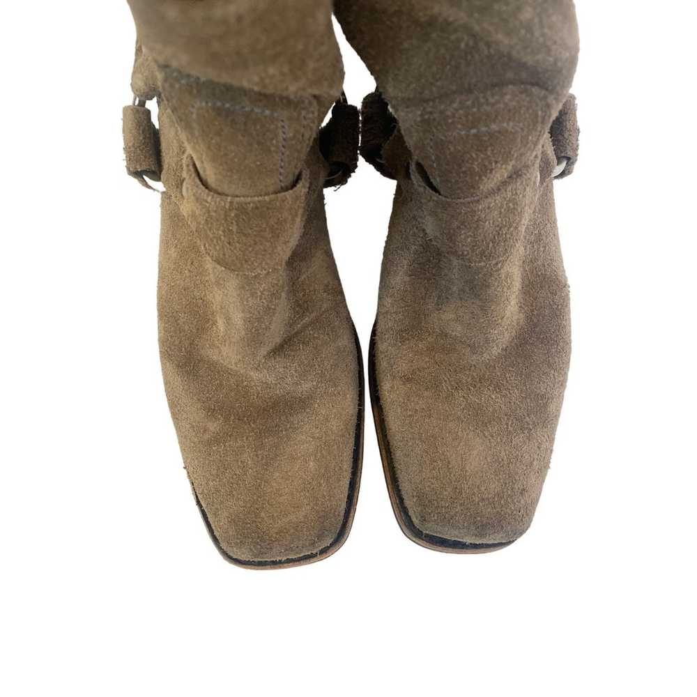 Frye Brown Suede Tan Taupe Harness Heeled Pull-On… - image 4